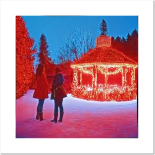 Christmas at a Snowy Day - Girls - Gazebo - Christmas Posters and Art